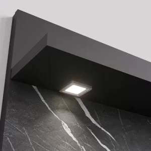 Painel para TV até 65 Polegadas Ripado com Marmorizado 3D e LED Azaléia Preto FoscoGrigio - Image 7