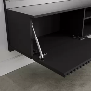 Painel para TV até 65 Polegadas Ripado com Marmorizado 3D e LED Azaléia Preto FoscoGrigio - Image 8