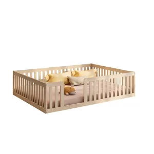 Cama Montessoriana Casal Com Grade Giulia Casatema Natural - Image 3