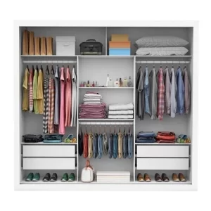 Guarda-Roupa Casal 3 Portas com Espelho Max Plus Branco - Image 3