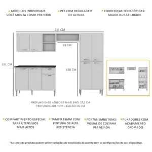 Cozinha Completa Compacta Xangai Plus Multimóveis Branco - Image 4