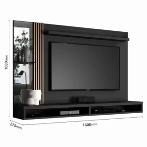 Painel Home Paris para TV até 55 Polegadas Preto com Naturale Preto - Image 2