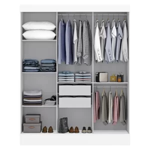 Guarda-Roupa Casal 3 Portas 2 Gavetas Istambul - Branco - Image 3