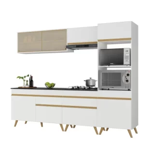 Cozinha Completa 5 Peças com Armário e Balcão Mp3715 Veneza Gw Multimóveis Branca Branco - Image 2