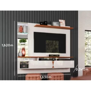 Painel para TV Suspenso Intense Lukaliam até 55 Polegadas Off White Damasco Off White/Damasco - Image 3