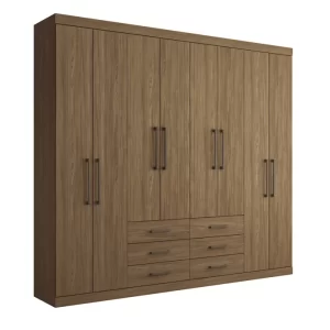 Guarda Roupa Casal 8 Portas 6 Gavetas Master Jatoba - Image 5
