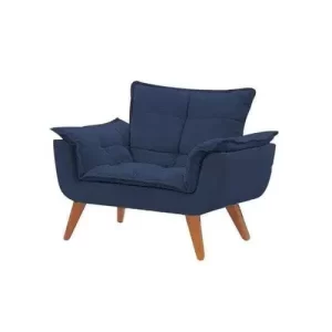 Kit 2 Poltronas Decorativas Opala Suede Azul Marinho - Image 3