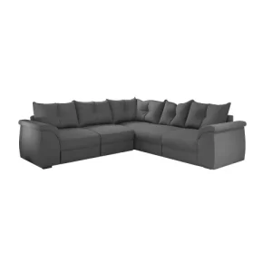 Sofá de Canto 5 Lugares com Retrátil Qatar Suede Cinza - Image 3