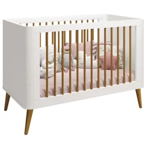 Berço Americano Retrô Mila Branco Fosco com Madeira - Reller - Image 2