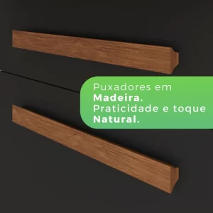 Armário para Cozinha 6 Portas 2 Gavetas Luna Plus Cinamomo/Grafite - Image 6