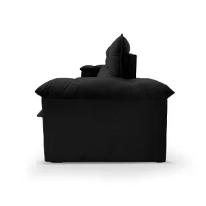 Sofá RetrátilReclinável Verona 2,30M Suede Velut Preto com Molas No Assento - King House Preto - Image 3