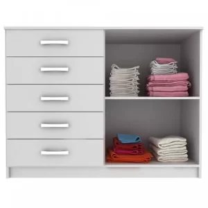 Cômoda 2 Portas 5 Gavetas - Branco - Image 6