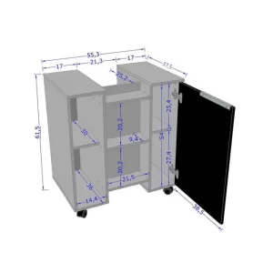 Gabinete de Coluna 1 Porta Pequin Branco/Ripado - Image 4