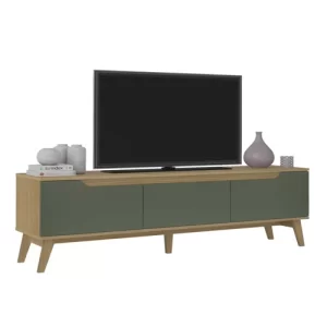 Rack para TV até 75 Polegadas 180cm 2 Portas 1 Gaveta Liverpool Yescasa CarvalhoMenta - Image 2
