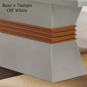 Conjunto Sala de Jantar Mesa 4 Cadeiras Luísa Espresso Móveis Veludo Creme/Off White/Imbuia - Image 2