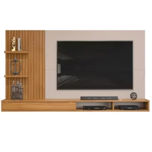Painel para TV até 60 Polegadas 1 Portas 2 Prateleiras Bento NobreGriz - Image 2