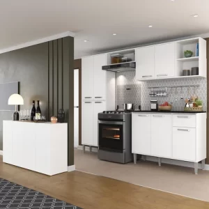 Cozinha Completa c/ Buffet/Aparador Siena MP2041 Branca Branco