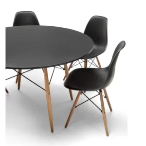Conjunto Mesa Eiffel 90cm Preta + 4 Cadeiras Dsw Eiffel Design Charles Eames Preta - PROLAR - Image 2