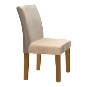 Conjunto Sala de Jantar Mesa Tampo de Vidro 4 Cadeiras Espanha Yescasa Ypê/Off White/Tecido Pena - Image 12