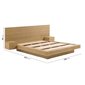 Cama Casal/Queen com Cabeceira e Mesa de Apoio Samambaia Cabecasa Carvalho - Image 7