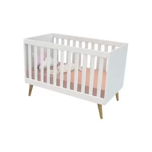 Berço Americano Ludmila Carolina Baby Branco Fosco/ Bétula - Image 2