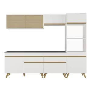 Cozinha Completa 5 Peças com Armário e Balcão Mp3715 Veneza Gw Multimóveis Branca Branco - Image 3