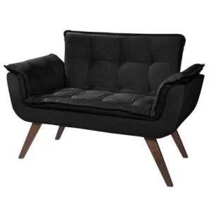 Poltrona Namoradeira Opala Suede Base Palito Preto - Image 2