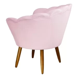 Conjunto Namoradeira Pétala de Flor + 2 Poltronas pés palito suede Rosa Bêbê - Image 3