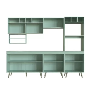 Cozinha Completa 6 Peças com Portas em Vidro Reflecta e Porta Temperos One Casamia - Verde Bellagio Verde Bellagio - Image 2