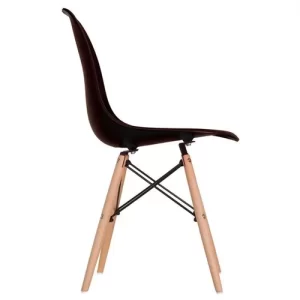 Conjunto Mesa de Jantar Industrial com 4 Cadeiras Base Madeira Eames Espresso Móveis Preto - Image 6