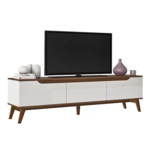 Rack para TV até 75 Polegadas 180cm 2 Portas 1 Gaveta Liverpool Yescasa AmêndoaOff White - Image 4