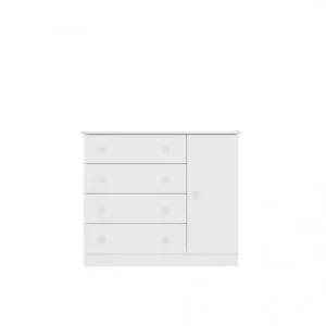 Cômoda Infantil 1 Porta 4 Gavetas Doce Sonho Qmovi Branco - Image 2