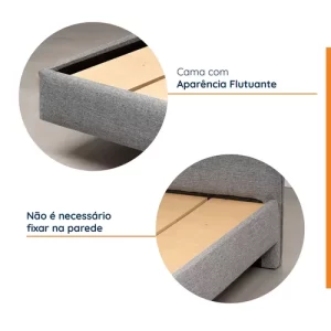Cama Casal Boreal Flutuante Cinza - Image 6