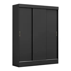 Guarda-Roupa Casal 3 Portas 2 Gavetas Istambul - Preto - Image 3