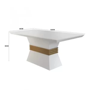 Conjunto Sala de Jantar Mesa 4 Cadeiras Luísa Espresso Móveis Veludo Creme/Off White/Imbuia - Image 3