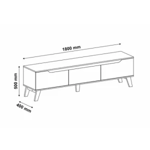 Rack para TV até 75 Polegadas 180cm 2 Portas 1 Gaveta Liverpool Yescasa AmêndoaOff White - Image 6