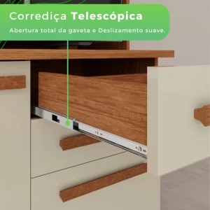 Armário para Cozinha 6 Portas 2 Gavetas Luna Plus Cinamomo/Off White - Image 5
