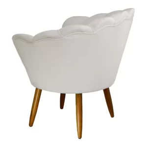 Conjunto Namoradeira Pétala de Flor + 2 Poltronas pés palito suede Bege - Image 3