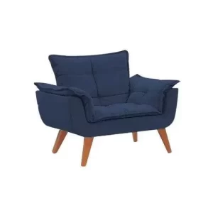 Kit 2 Poltronas Decorativas Opala Suede Azul Marinho - Image 2