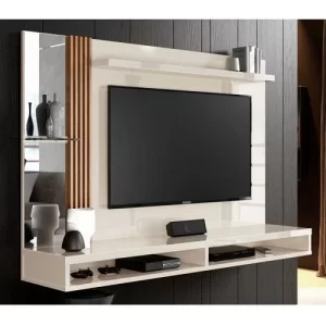 Painel Home Paris para TV até 55 Polegadas Ripado com Espelho Off White - Image 4