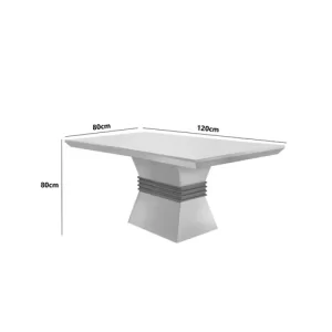 Mesa 120cm Clarice e 4 Cadeiras Valentina Rufato Linho Grafite/Off White/imbuia - Image 3