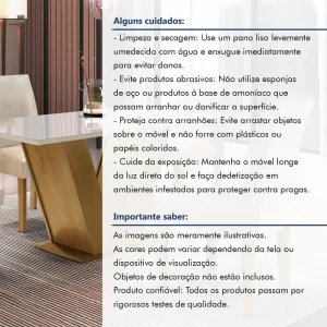 Conjunto Sala de Jantar Mesa Tampo de Vidro 4 Cadeiras Espanha Yescasa Ypê/Off White/Tecido Pena - Image 13
