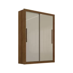 Guarda Roupa Solteiro 2 Portas 2 Gavetas Costa Rica Sallêto Móveis Cinamomo/Off-White - Image 3