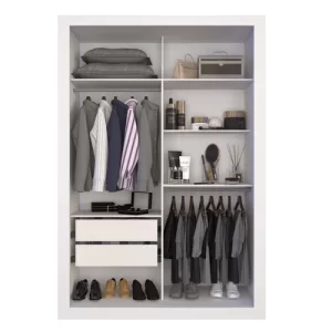 Guarda Roupa Solteiro 2 Portas 2 Gavetas Costa Rica Sallêto Móveis Branco - Image 3
