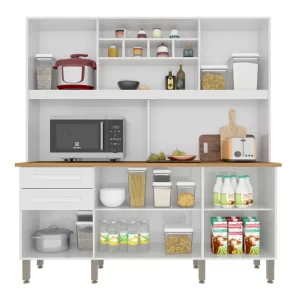 Armário para Cozinha 6 Portas 2 Gavetas Luna Plus Branco - Image 2