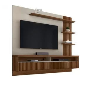 Painel para TV até 65 Polegadas Ripado Araruna Linea Brasil Freijó/Off White - Image 2
