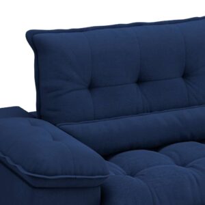 Sofá 3 Lugares Retrátil e Reclinável Arezzo Veludo Azul - Image 3