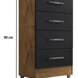 Comoda Flavia 4gav - Castanho/onix - Image 5