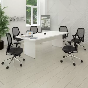 Mesa Para Reunião Tampo 30mm - 2.00x1.00 - Branco