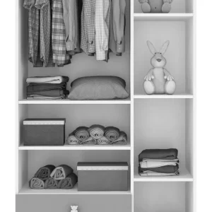 Guarda Roupa De Bebê 3 Portas 2 Gavetas - Rosa - Image 3